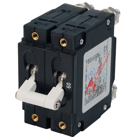 BLUE SEA SYSTEMS Circuit Breaker, C Series 60A, 2 Pole, 120/240V AC 7254